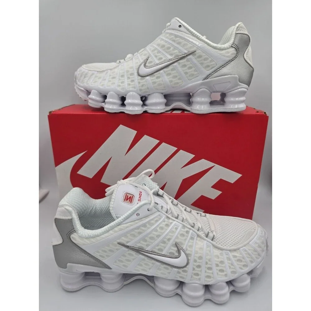 Nike Shox TL White Metallic Silver AV3595-100 Men's 10 Women's 11.5 NEW